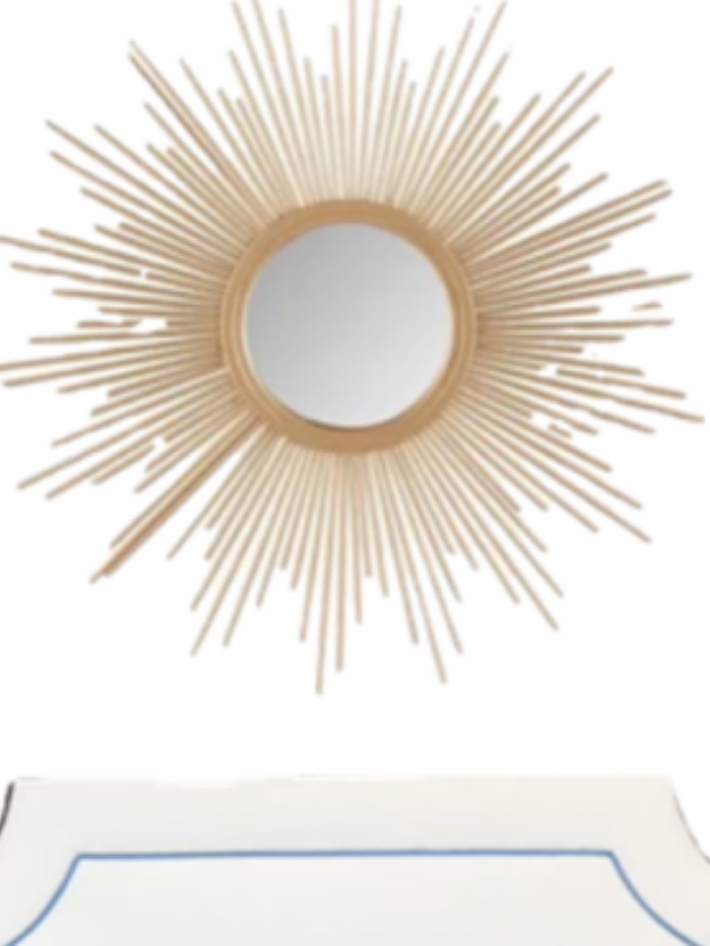 Gold Sunburst Wall Mirror - Decorative Round Accent Mirror